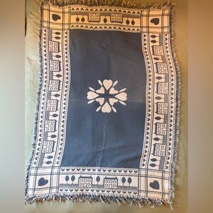 Cottage core 90's woven cotton throw blanket